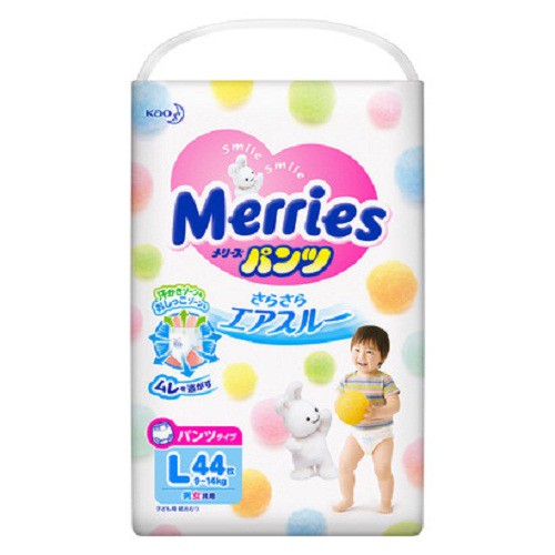 Bỉm - Tã quần Merries size L - 44 miếng