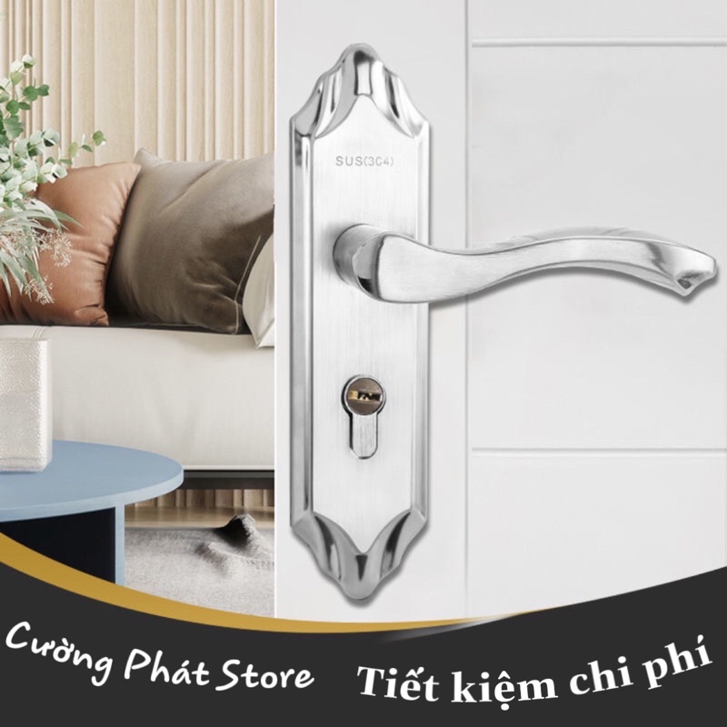 Khoá Phòng Ngủ Tay gạt uốn lượn đẹp mắt dùng cho cửa nhựa gỗ phòng trọ, phòng tắm cửa lách đều Ok