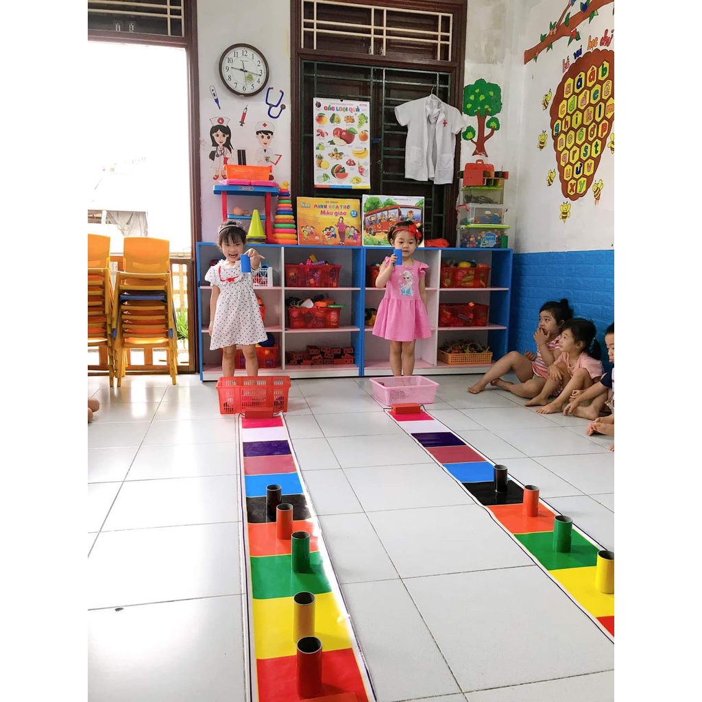Bộ Đồ Chơi Bạt Tìm Màu Dành Cho Trẻ Mầm Non Rèn Luyện Nhanh Tay Nhanh Mắt Phân Biệt Màu Sắc