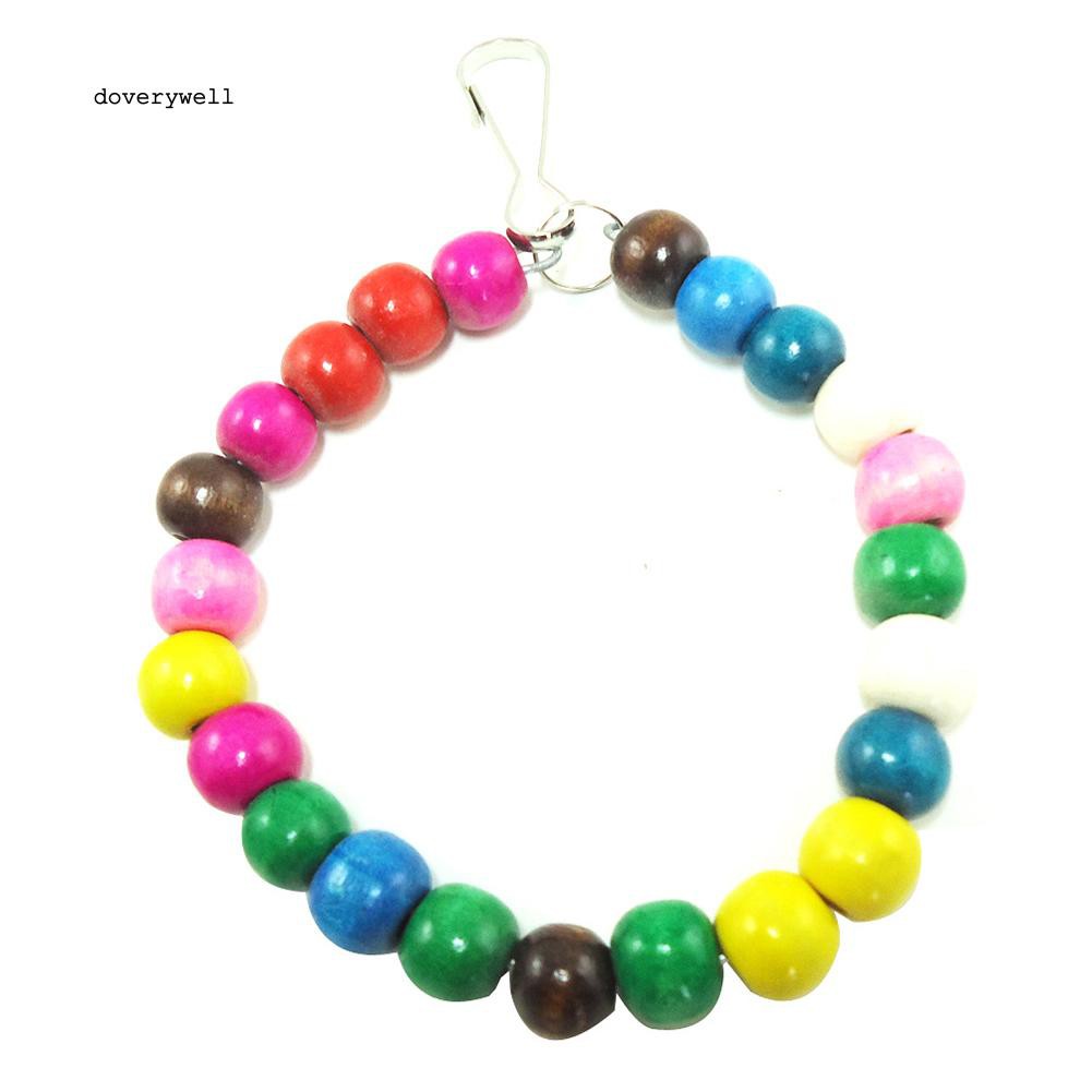 Vòng chuỗi hạt nhiều màu sắc treo lồng làm đồ chơi cho vẹt