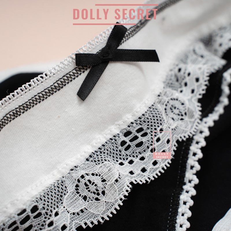 Quần lót nữ cotton viền ren đáng yêu kháng khuẩn dễ thương nữ tính nhiều màu DOLLY SECRET QL017 | BigBuy360 - bigbuy360.vn