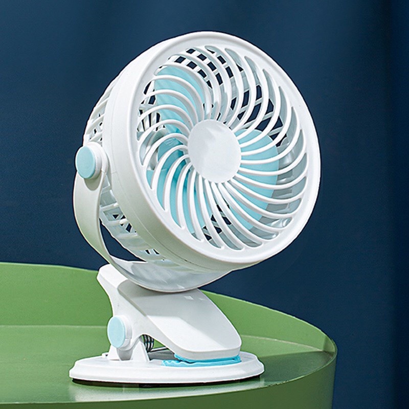 Quạt Mini kẹp bàn tích điện xoay 720 độ | Quạt cầm tay chắc chắn và tiện lợi cho dân văn phòng