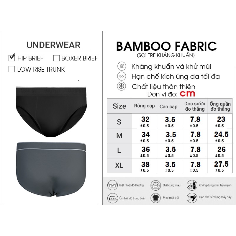 Combo 3 Quần Lót Tam Giác Nam Chất Liệu Bamboo Co Giãn Thoải Mái Y2010 M9  21548 |YaMe|
