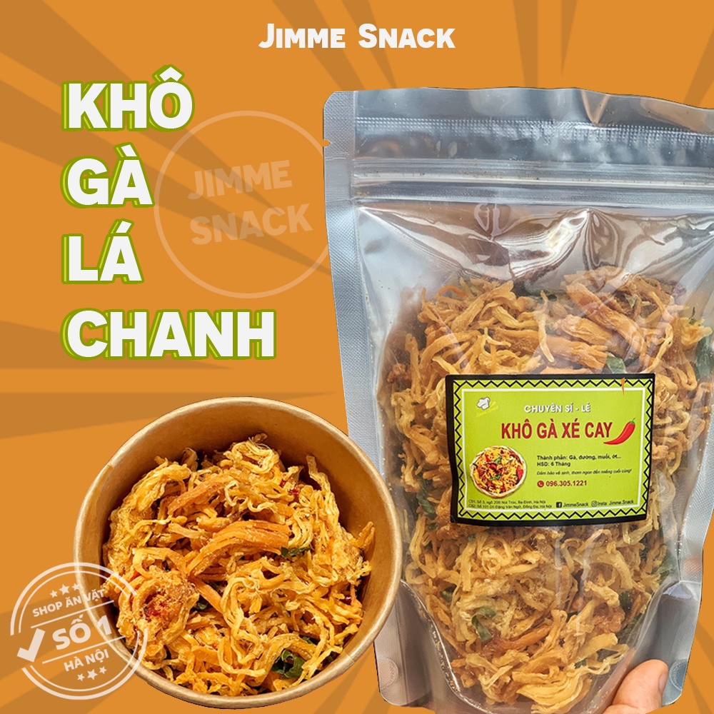 KHÔ GÀ LÁ CHANH 3 size Jimme snack - món ngon nhâm nhi những ngày dịch