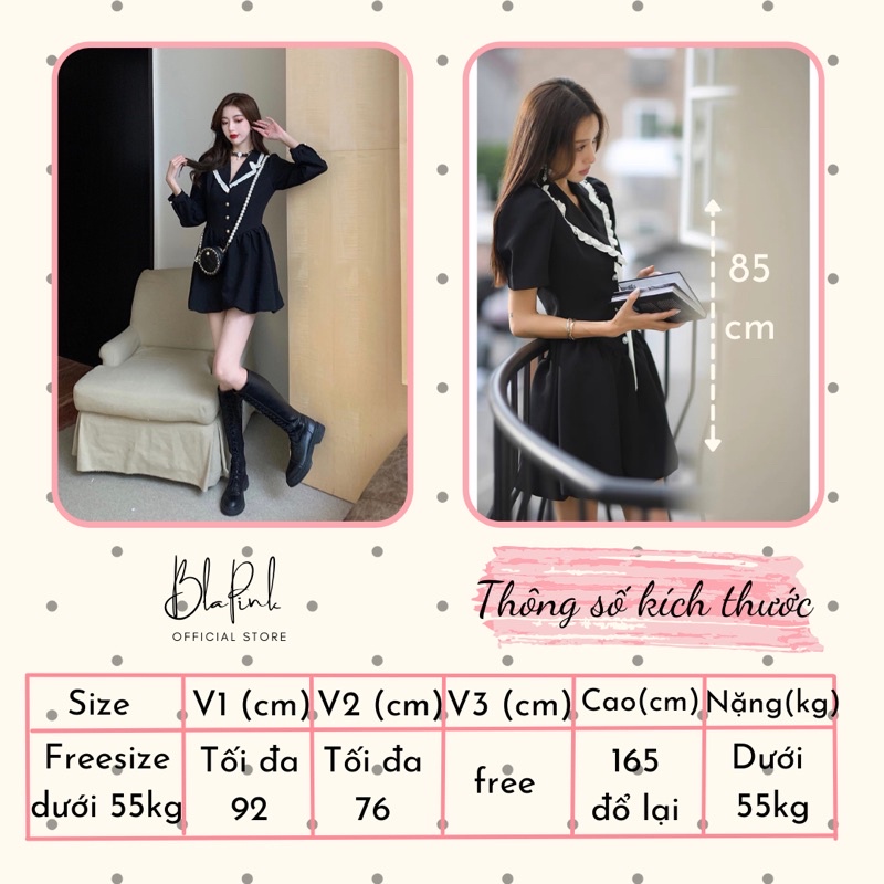 ĐẦM BABYDOLL CỔ VEST VIỀN BÈO ĐÍNH NÚT - FINNY DRESS T222