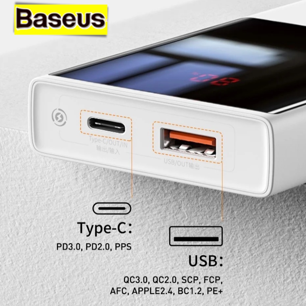 Sạc Dự Phòng Baseus 10000mAh / 20000mAh 22.5W, Màn hình LED nhỏ gọn, hổ trợ sạc nhanh QC 3.0 cho Iphone Xiaomi LV883