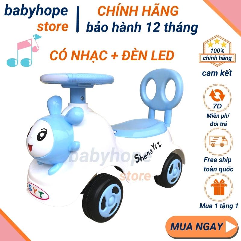 Xe chòi chân cho bé 1 tuổi, xe lắc cho bé hình thỏ có nhạc đèn led