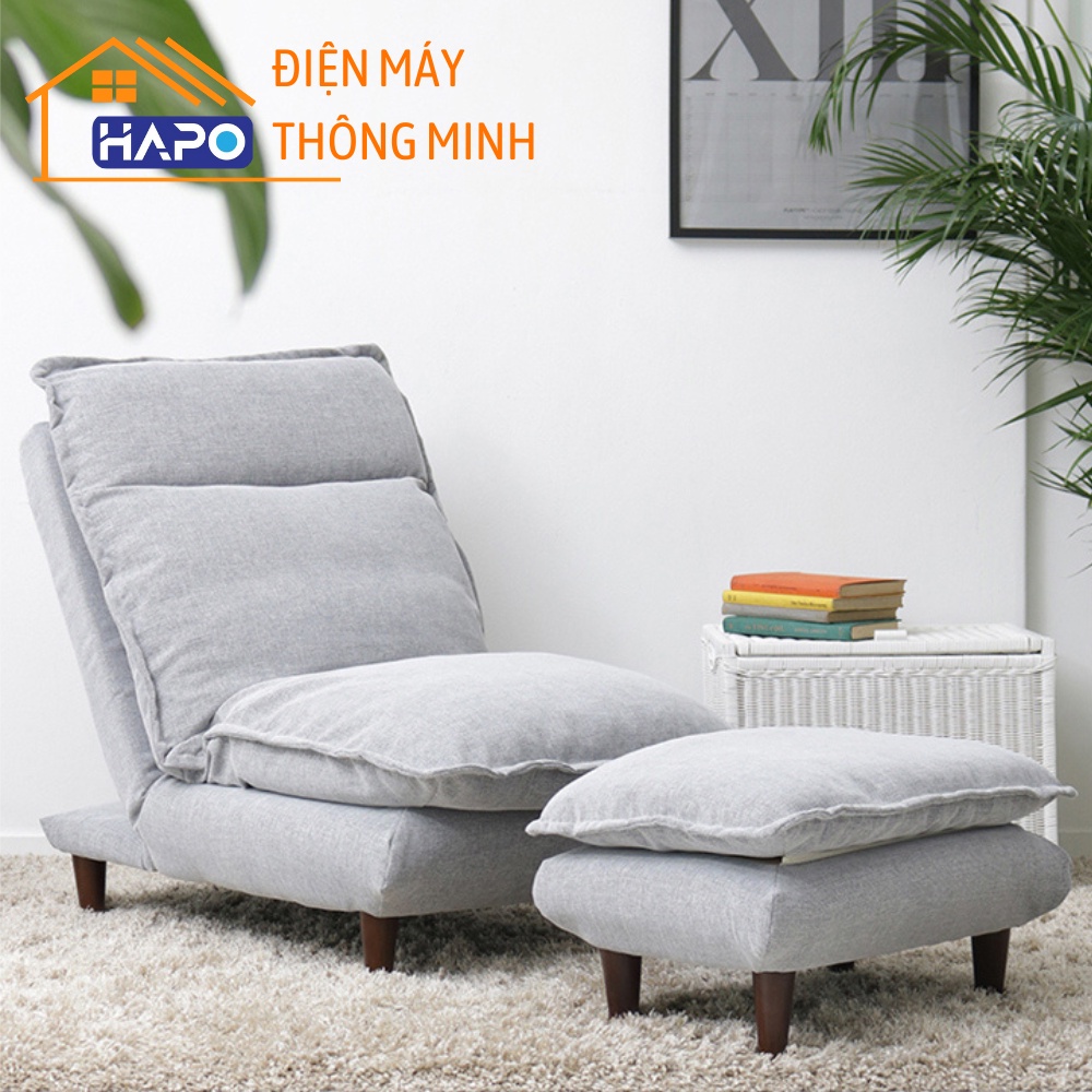 Ghế Sofa Thư Giãn 5 Chế Độ Ngả, Ghế Lười Kèm Đôn Ngả Thành Giường Đa Năng, Sofa Giường Thông Minh