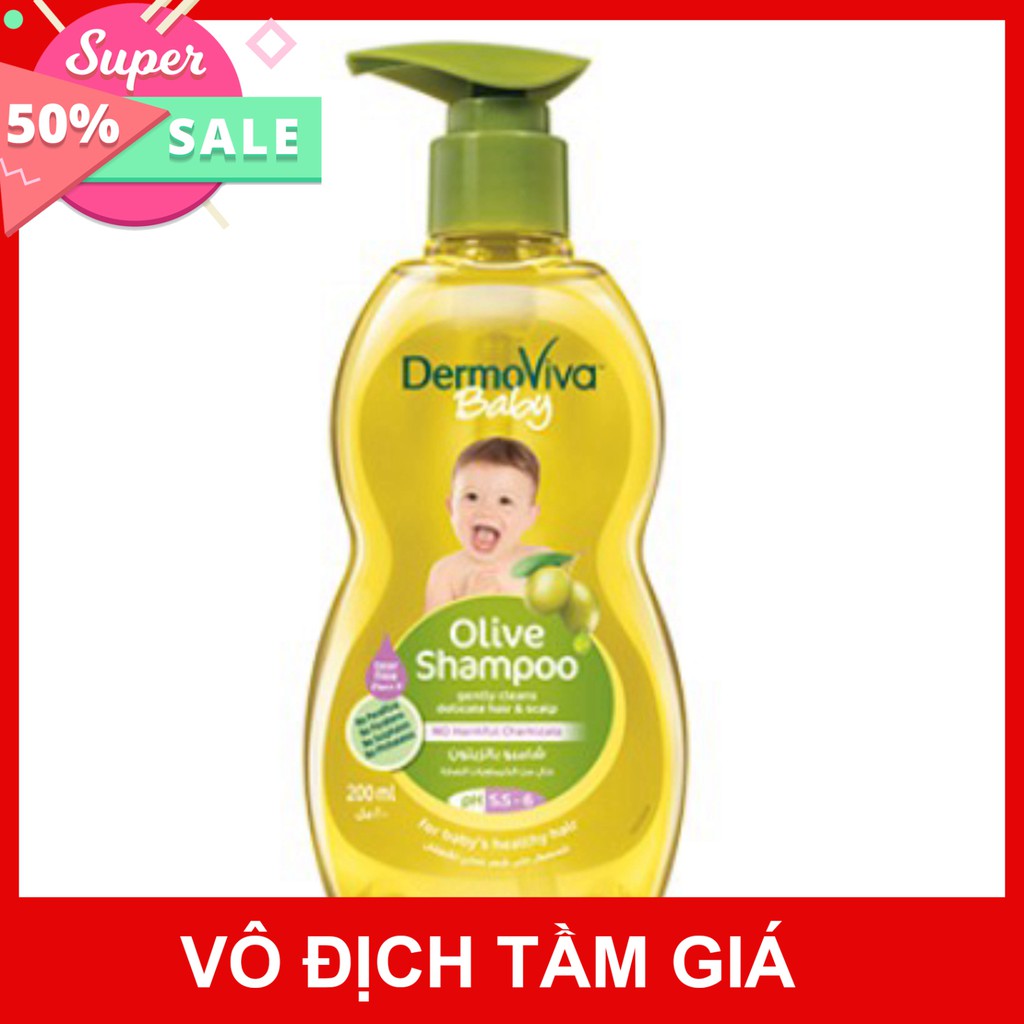 Dầu gội DermoViva chiết xuất Olive cho bé - Dermoviva Baby Olive Shampoo 200ml