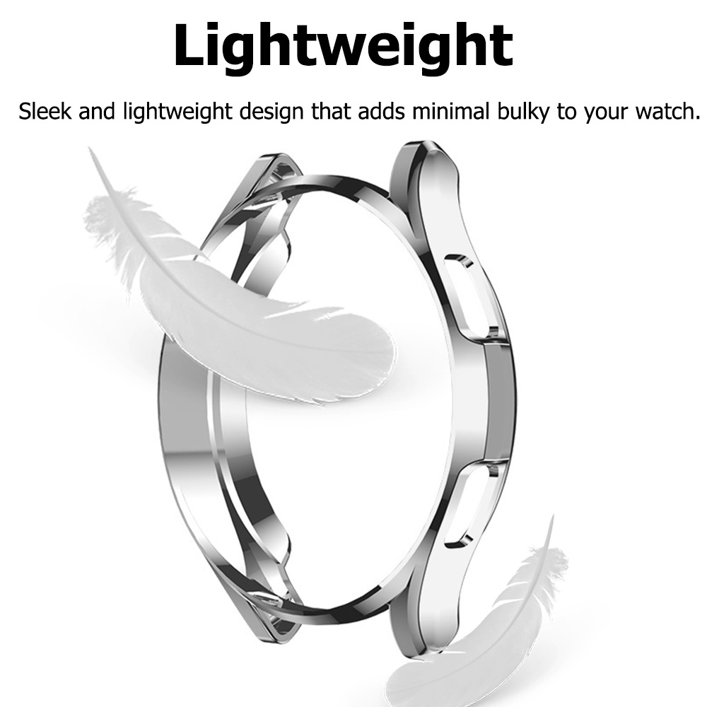 Miimall Samsung Galaxy Watch 4 Classic 42mm 46mm Ốp Lưng,Mềm TPU Mạ Điện Thoáng Khí Nửa Gói Chống Rơi Vỏ Bảo Vệ Cho Galaxy Watch 4 Classic Case