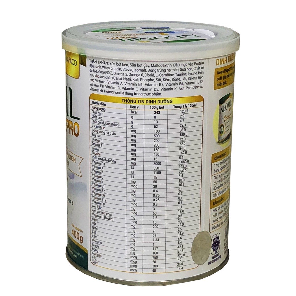 Sữa bột Neomil Nepro 1 400g - Dinh dưỡng giúp giảm protein cho người suy thận