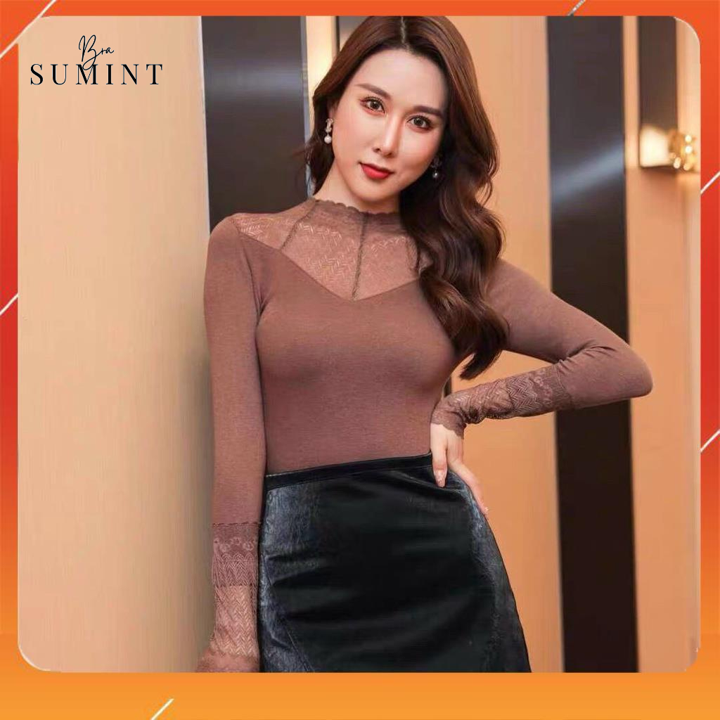 Áo giữ nhiệt cotton mix ren cao cấp giữ nhiệt siêu ấm kết hợp được nhiều kiểu trang phục