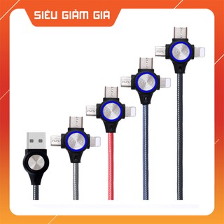 [Bảo Hành Trọn Đời] Cáp Sạc Cao Cấp 3 in 1 Sạc Nhanh QC 3.0 - k1140