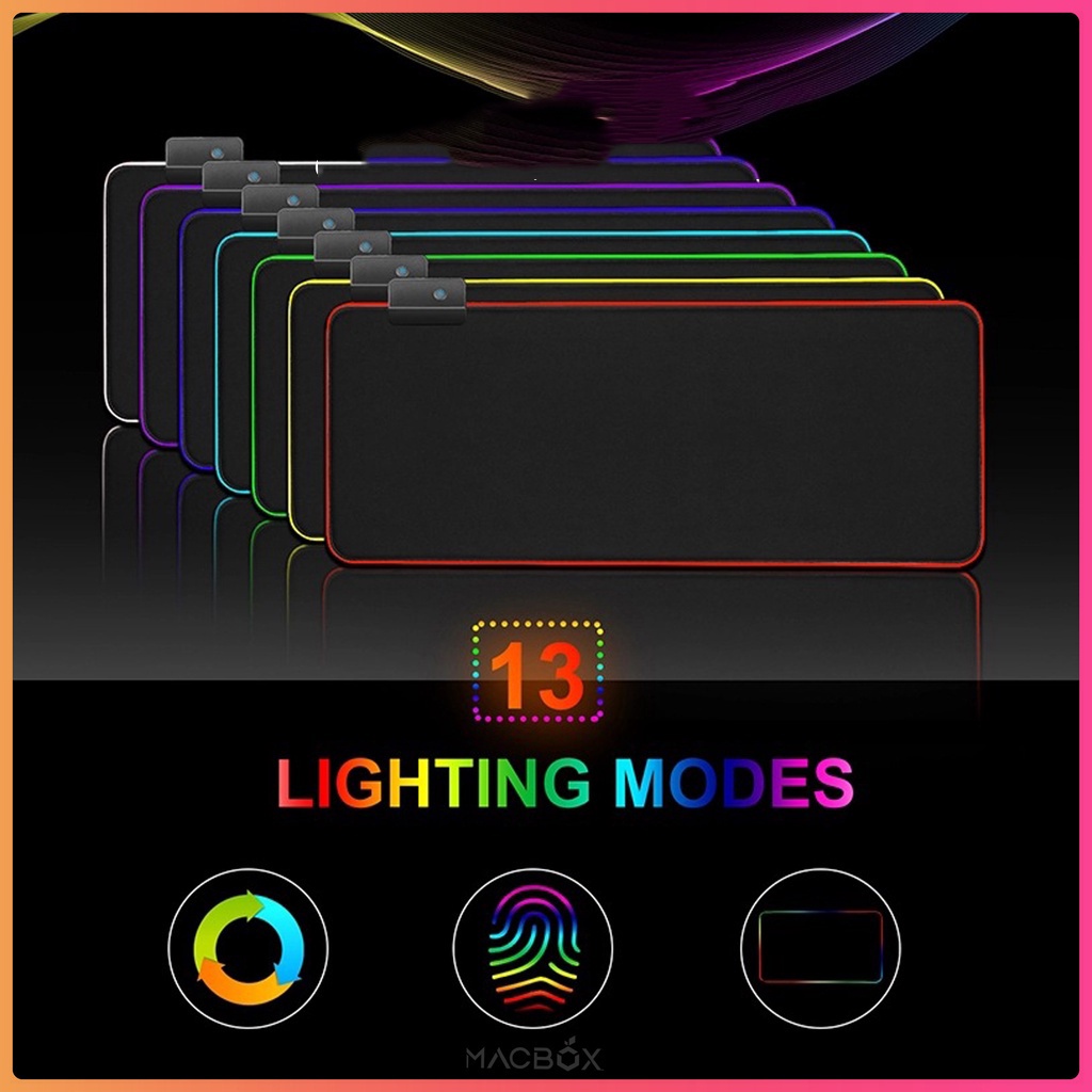 Miếng Lót Chuột Chơi Game Viền LED RGB - Siêu Bền  - Chống Nước - Chống Trượt - Nhiều Chế Độ Led- Chính Hãng HD Design