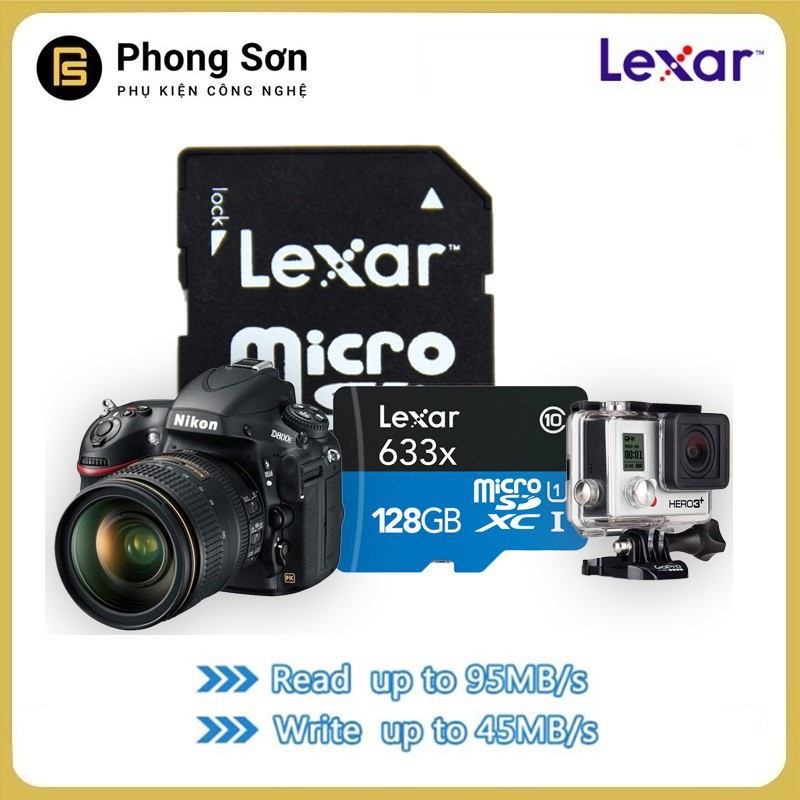 Thẻ nhớ Lexar Micro SDHC 128GB 633X 95MB/s A1 dành cho Camera hành trình | BigBuy360 - bigbuy360.vn