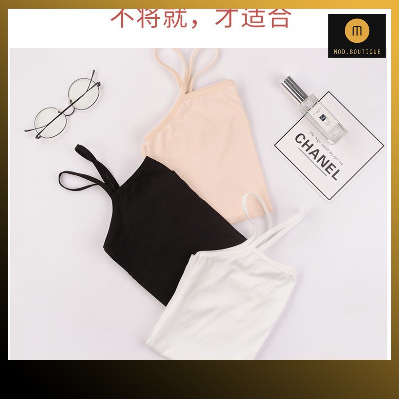 [Hàng Sẵn - FREE ship] Áo 2 Dây Thời Trang Chất Cotton Mềm Mịn Co Giãn 3 Màu Đen, Trắng, Hồng A2 | BigBuy360 - bigbuy360.vn