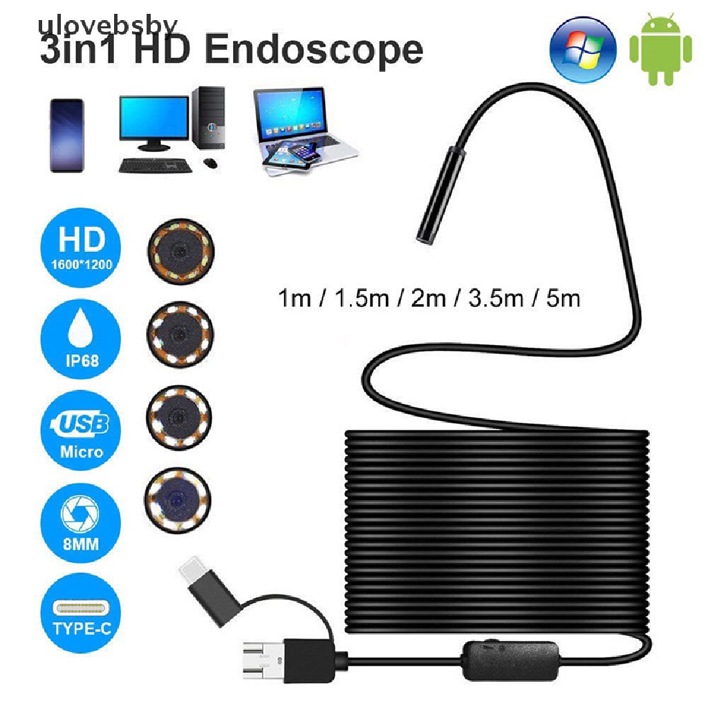 Camera nội soi 3-trong-1 với usb loại c 5.5 / 7 / 8mm hd ip68