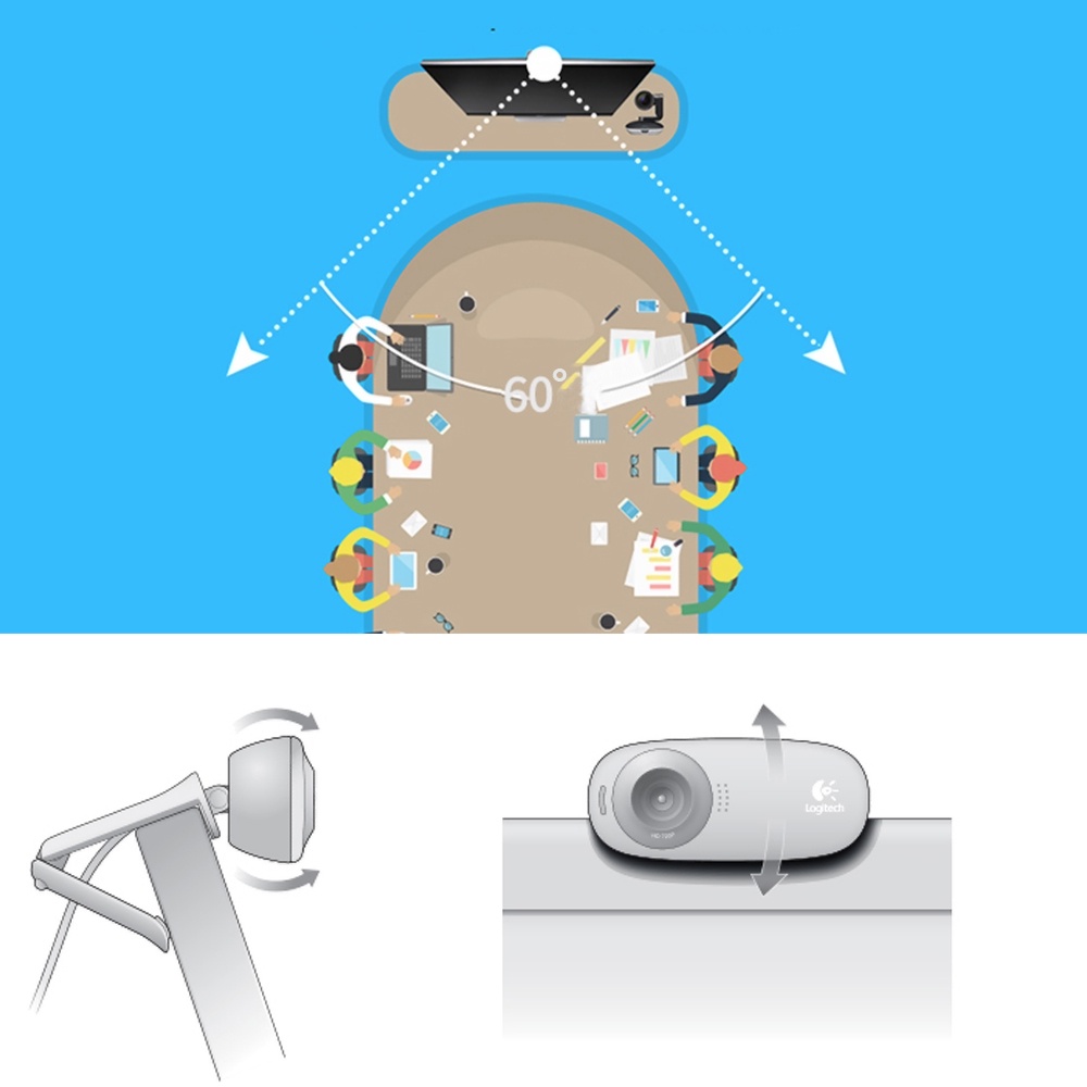 Ready Webcam Logitech C310 HD - Dành cho Gọi Video góc rộng với micro giảm tiếng ồn và tự động, cắm và sử dụng ngay | BigBuy360 - bigbuy360.vn