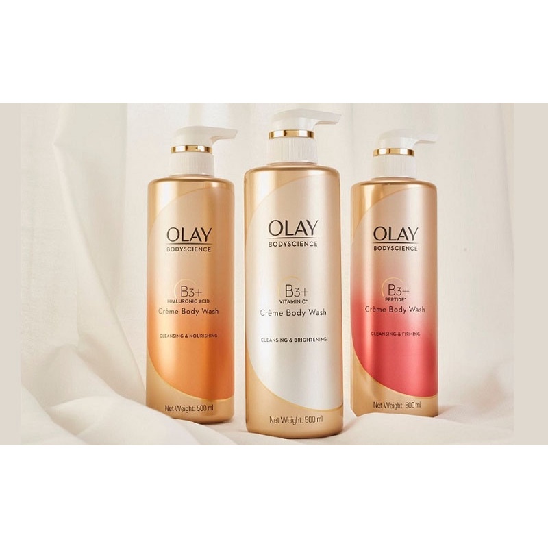 Sữa Tắm Trắng Olay B3 Siêu Trắng Da Retinol/Peptide/Vitamin C dưỡng ẩm, sáng da, giảm lão hóa 500ml