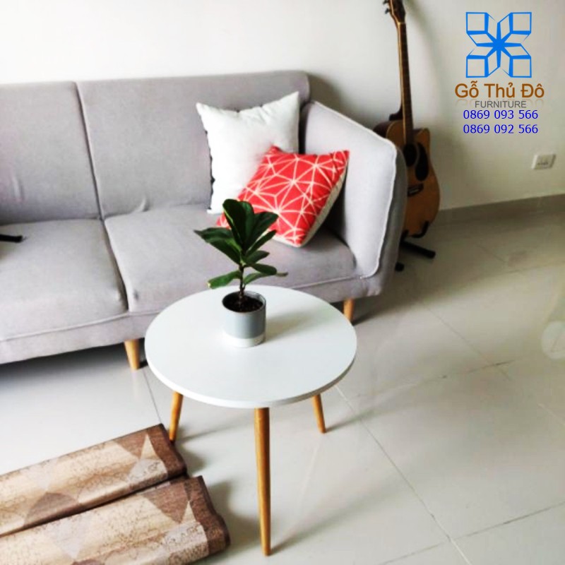 💗MIỄN SHIP💗 Bàn Sofa, Bàn Trà Sofa Hiện Đại Mặt Tròn Chân Gỗ Sồi Cao Cấp - Gỗ Thủ Đô Furniture