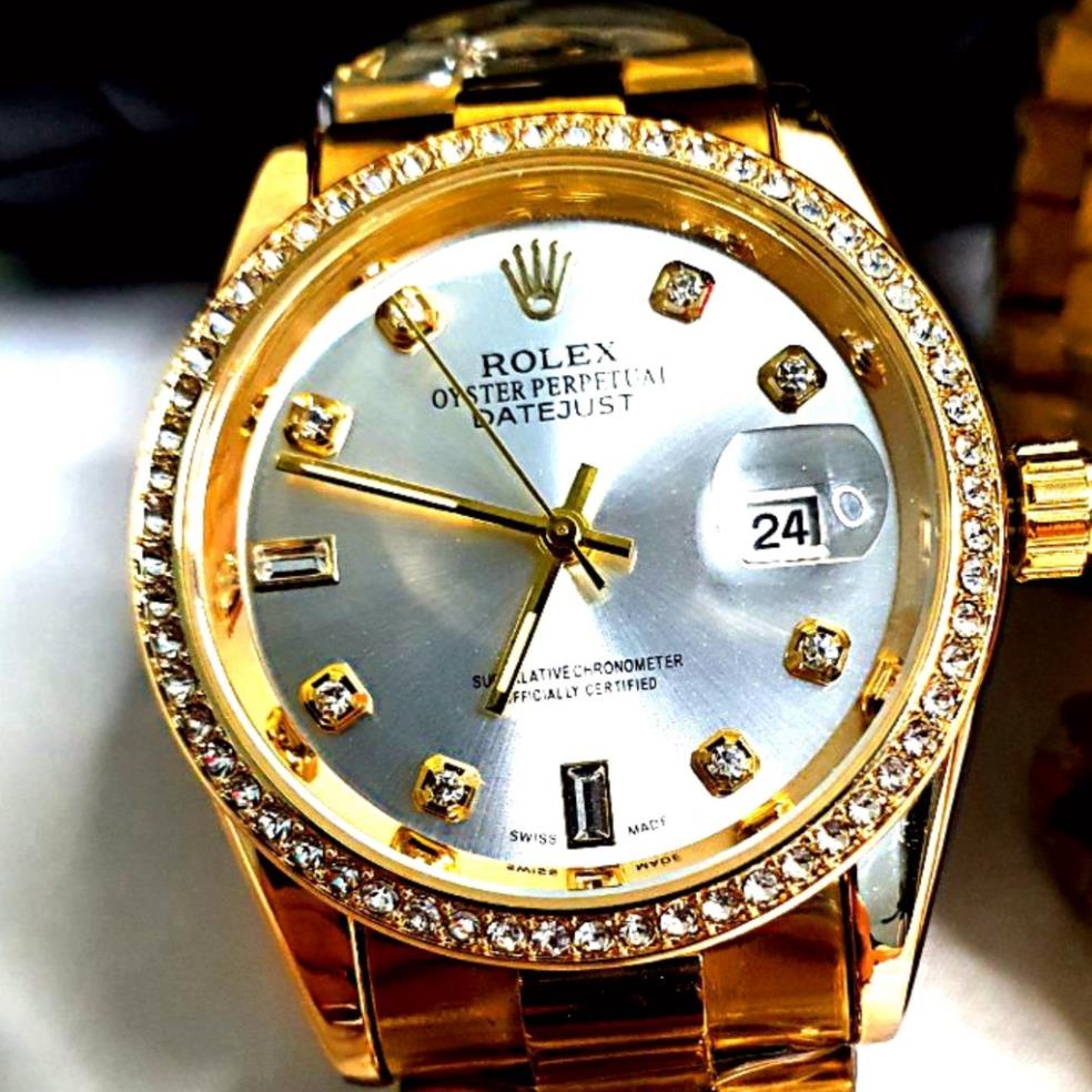 Đồng hồ Rolex nam dây đúc đặc cao cấp 2 màu đen trắng