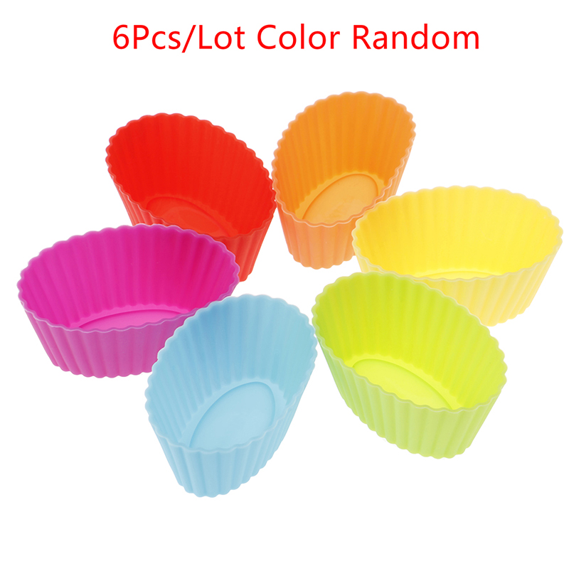6pcs Silicone Cake Cupcake Cup Cake Tool Baking Silicone Mold
