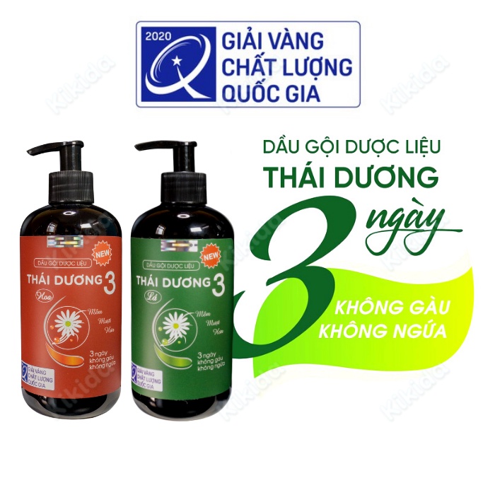 Dầu gội sạch gàu THÁI DƯƠNG 3 Thảo Dược phục hồi tóc hư tổn giảm rụng tóc dưỡng Tóc 2 trong 1