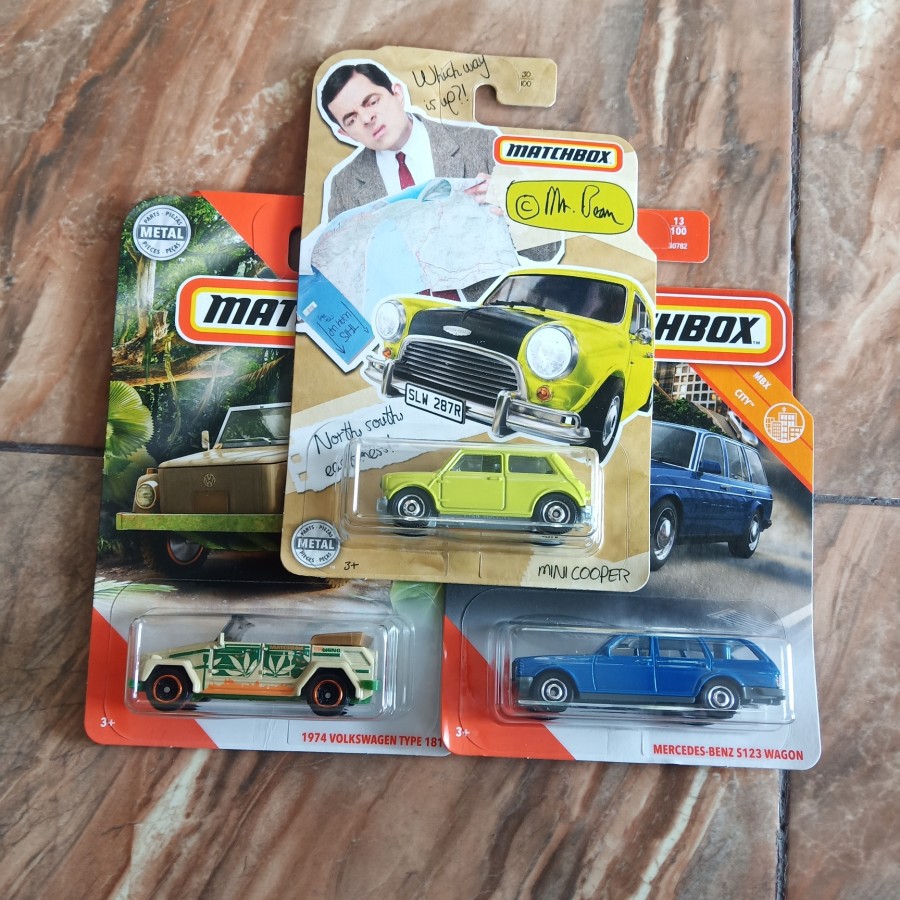 Bộ 3 Hộp Matchbox Mini Cooper Mr Bean Mercedes S123 Vw 181