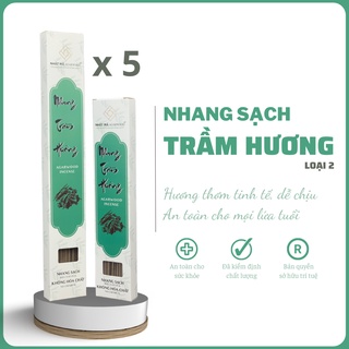 Combo 5 hộp nhang trầm hương, nhang trầm sạch Nhật Mã Agarwood - Loại 2 - Hương thơm ngọt, dễ chịu