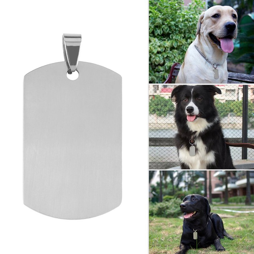 ♥FL*Military Men's Stainless Steel Silver Plain Dog Tag Pendant No Chain♬
