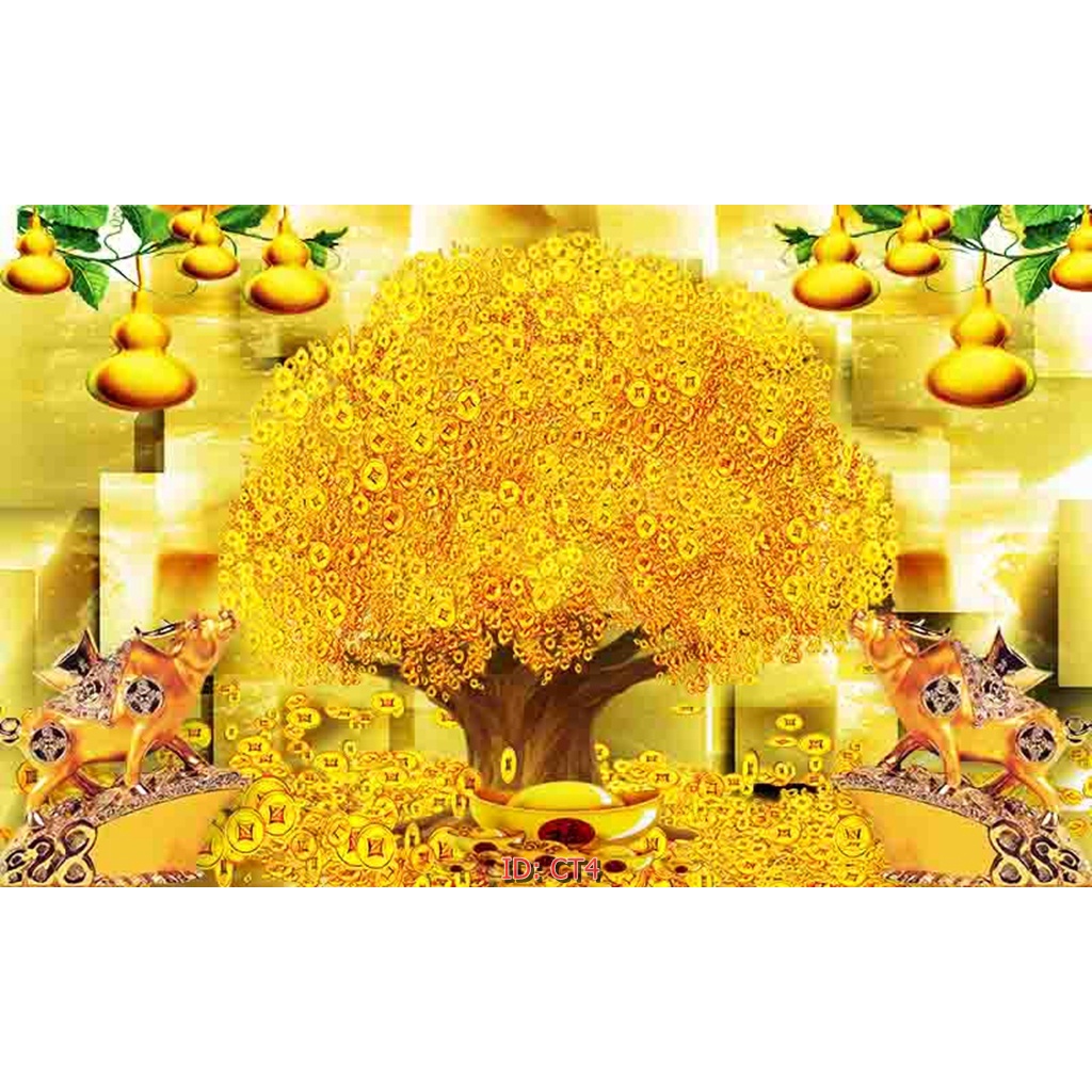 Tranh tráng gương 💥CHẤT LƯỢNG CAO💥 tranh phòng khách,phòng làm việc "tranh kim tiền" đẹp nhất 2022, tặng kèm đinh 3 chân