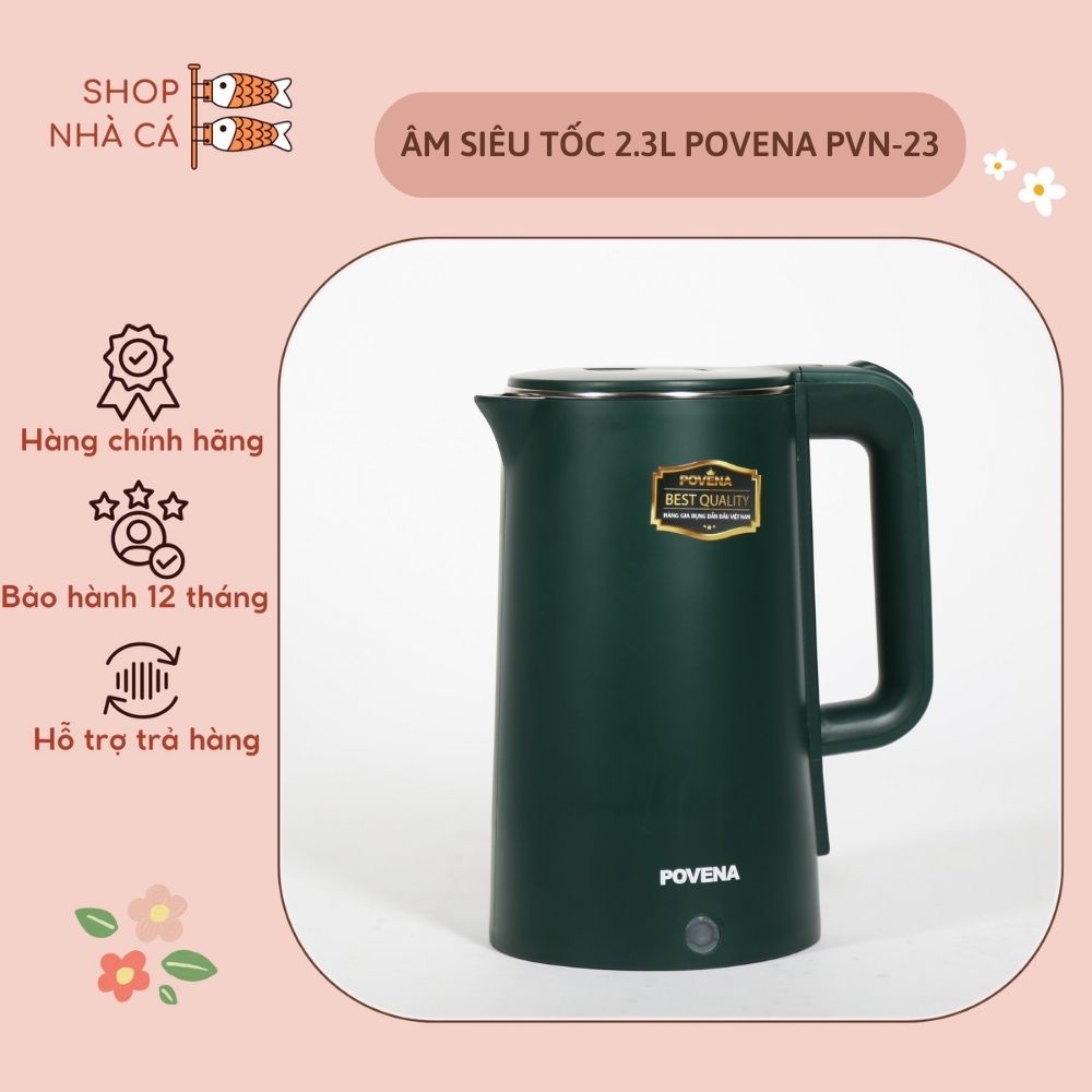 Ấm Siêu Tốc Dung Tích 2.3L POVENA PVN-23 Bình Đun Siêu Tốc