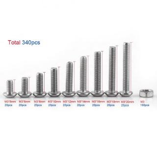 340 con ốc vít M3 bằng thép không gỉ