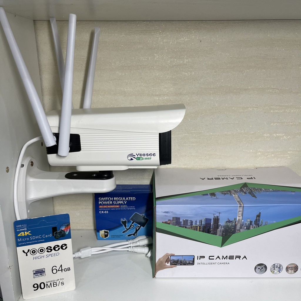 Camera yoose XOAY  ngoài trời wifi 4 râu 3.0 kèm thẻ 64gb - chống nước xem đêm có màu | BigBuy360 - bigbuy360.vn