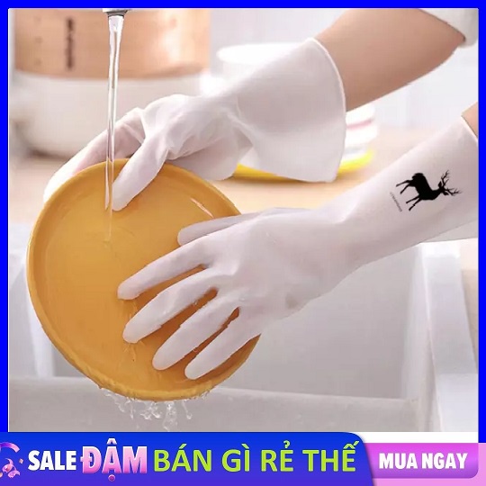 Găng tay cao su hình con hươu siêu bền dai chống ăn mòn thích hợp cho người nội trợ [B251]