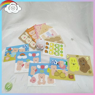 Comno 2 miếng sticker hình gấu Hàn Quốc đáng yêu dùng trang trí