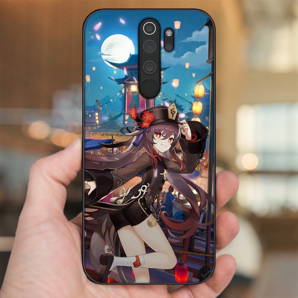 Ốp lưng Xiaomi Redmi Note 8 Pro viền đen in hình Hutao Genshin Impact