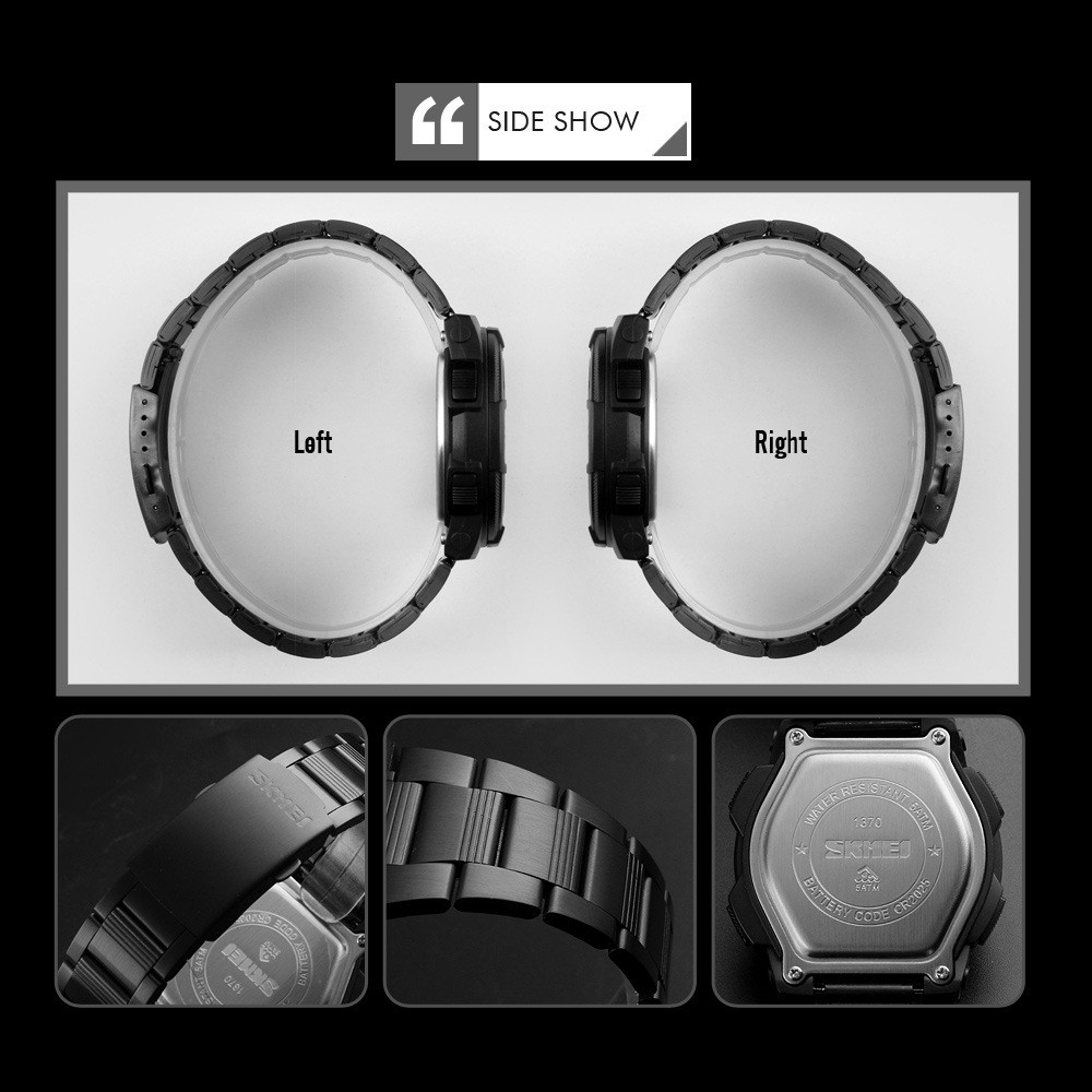 Đồng hồ nam thời trang SKMEI 1370 (dây thép không rỉ, chạy kim và điện tử, chống nước sâu 3ATM) | BigBuy360 - bigbuy360.vn