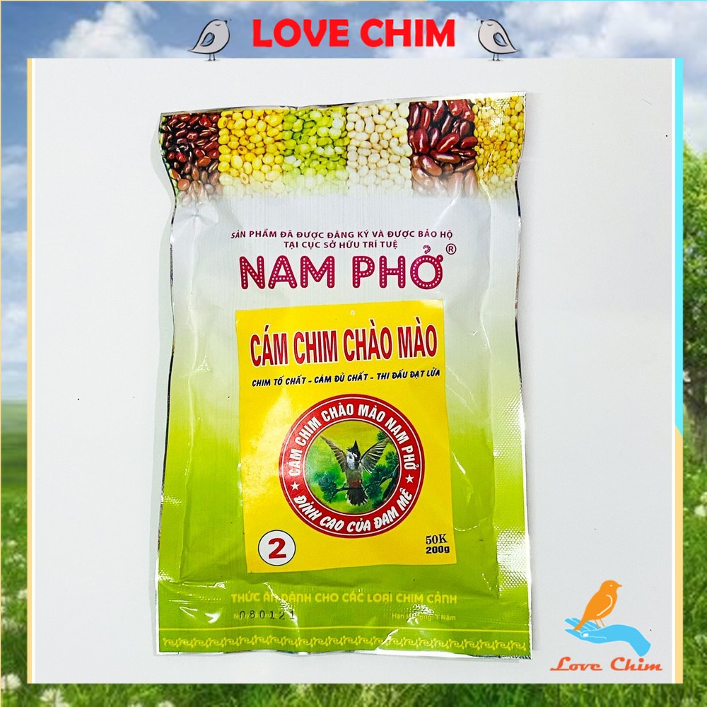 Cám chim chào mào số 2 Nam Phở cao cấp 200g - Cám chào mào số 2 Nam Phở giá rẻ, Thức ăn chim Chào Mào