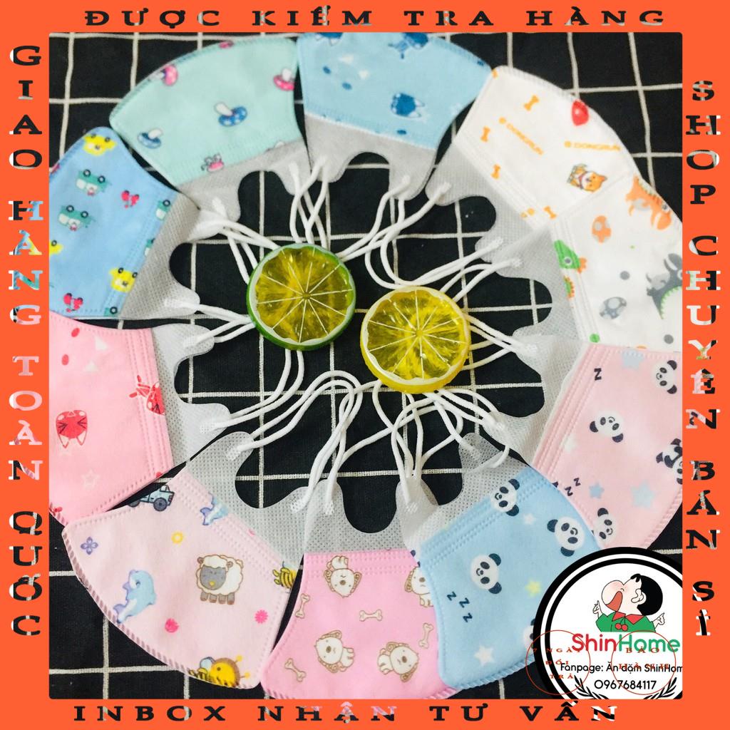 Set 5 khẩu trang trẻ em 3D cho bé 6 tháng - 10 tuổi (túi zip dày) ptranphong
