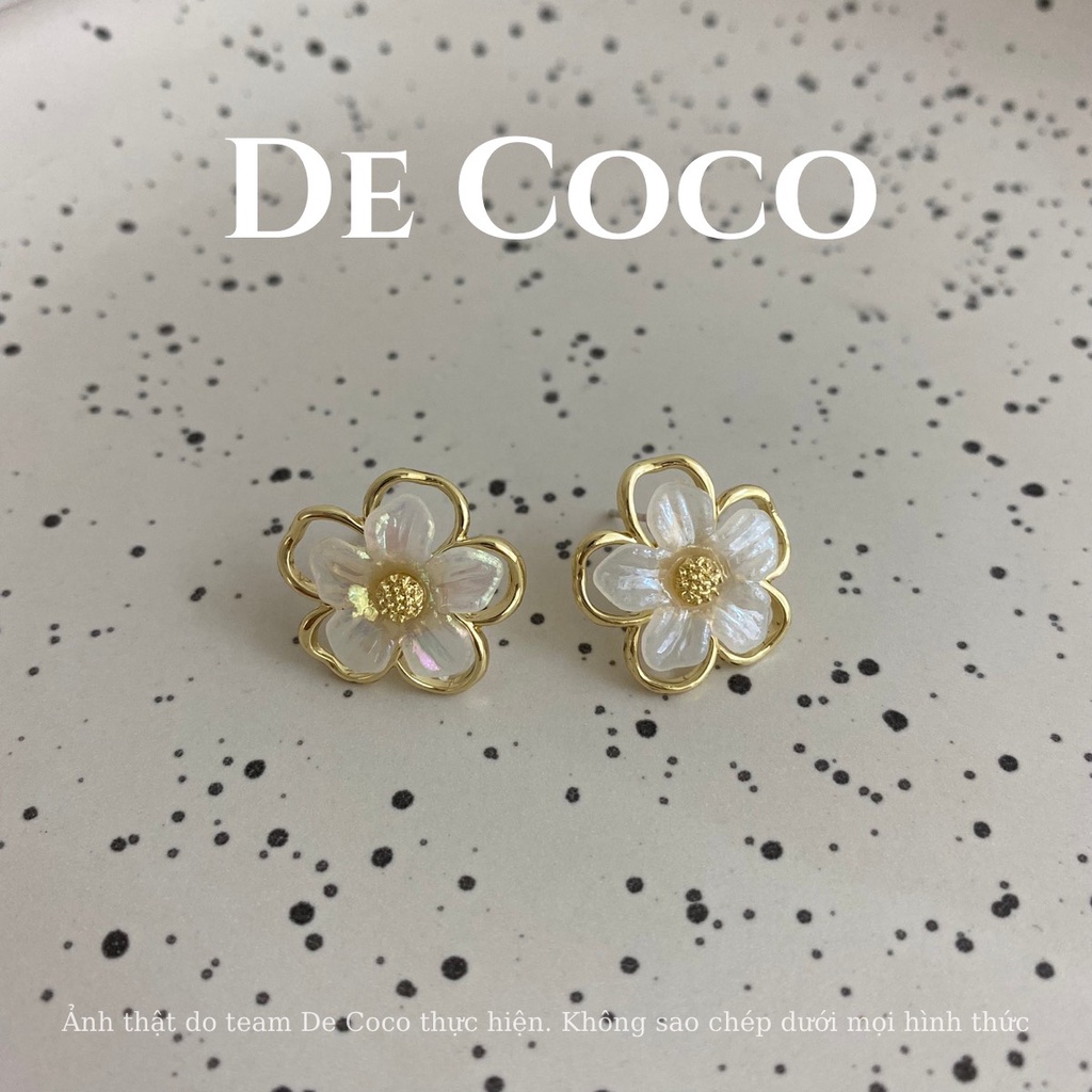 Khuyên tai nữ DECOCO ACC Fleur bông hoa xà cừ