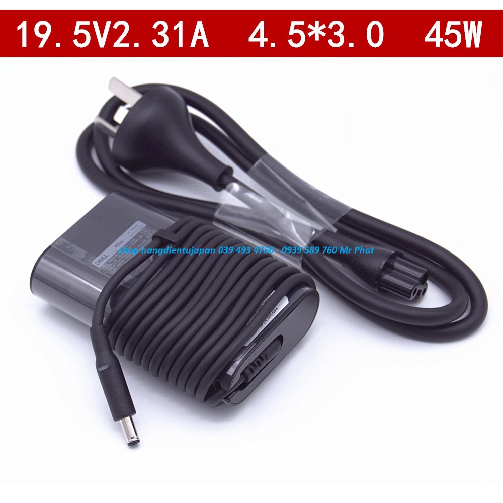 Cục nguồn sạc laptop Dell Oval 19V-2.31A = 45w - Zin bảo hành 12 tháng - Hình thật video thật của sản phẩm