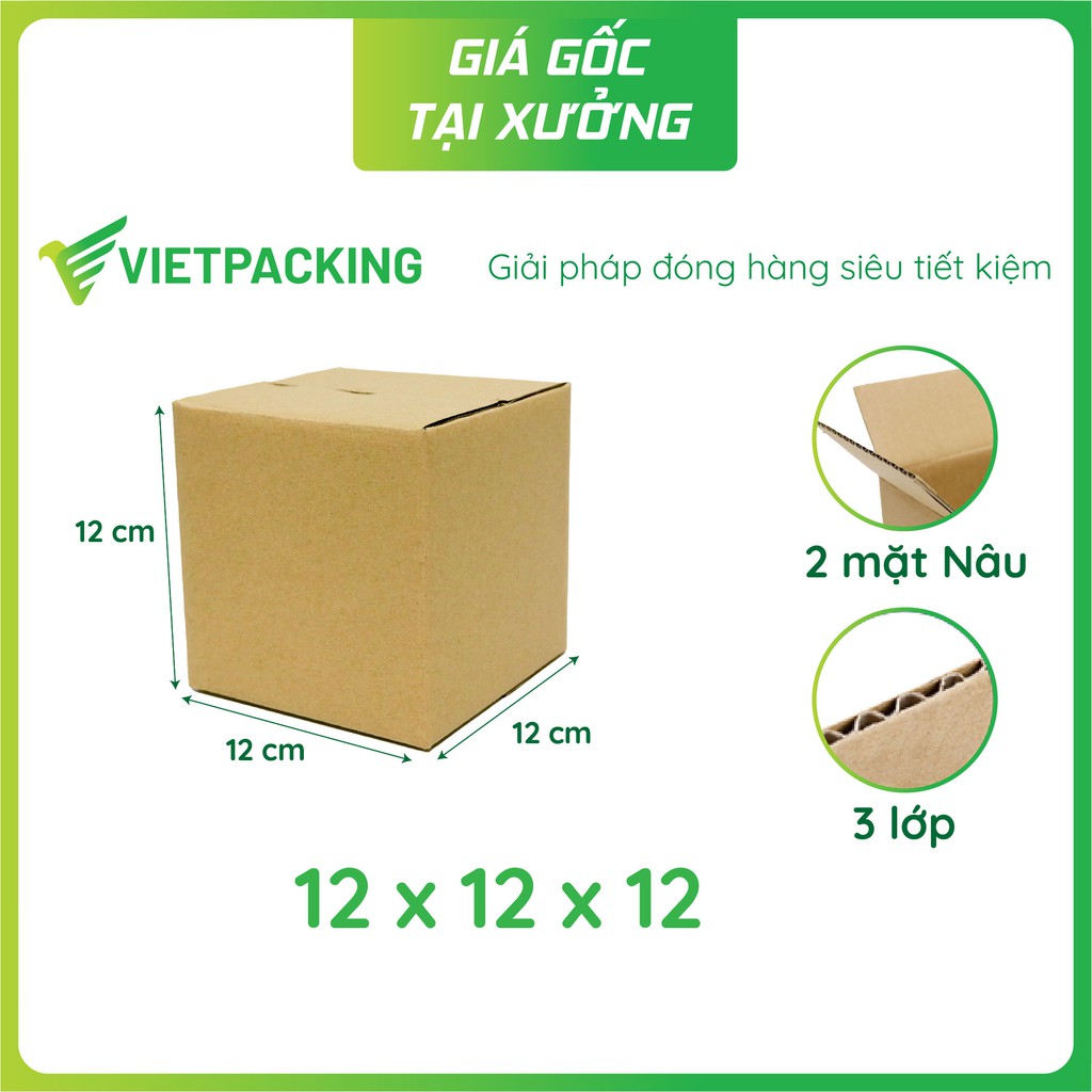 12x12x12 - 30 hộp carton vuông, giấy cứng hộp đẹp V050