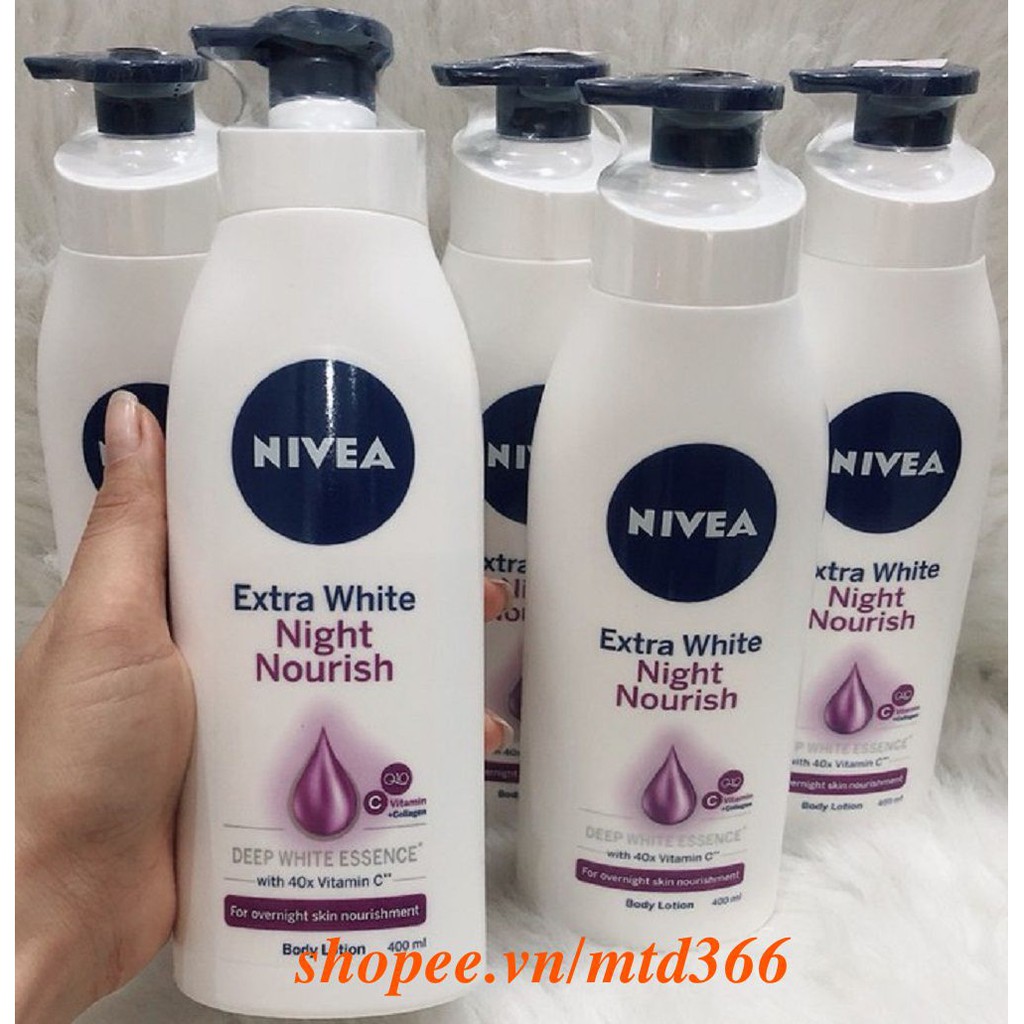 Sữa Dưỡng Thể 400Ml Nivea Ban Đêm Làm Trắng, Sẵn Chắc Da Extra White Night Nourish.