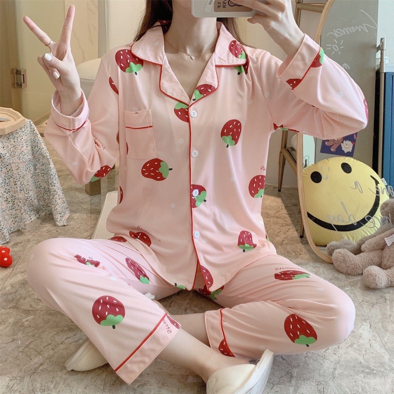 Bộ PIJAMA cao cấp dễ thương dày ấm quần dài tay dài | BigBuy360 - bigbuy360.vn
