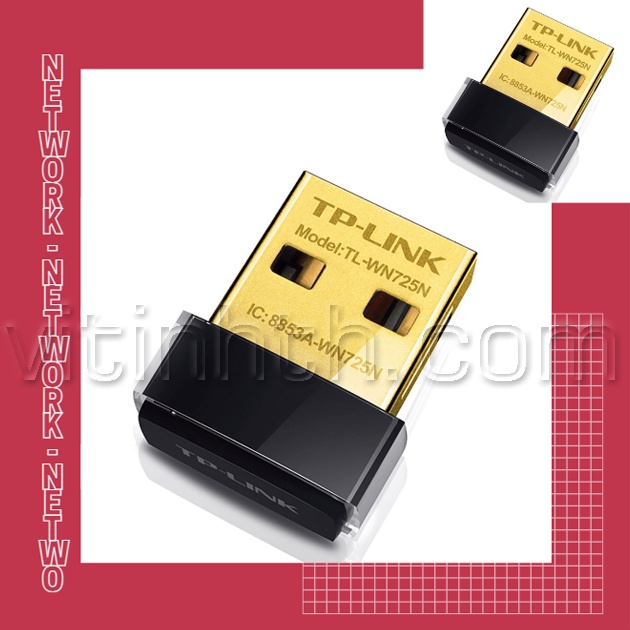 Thiết bị thu sóng WiFi USB WiFi chính hãng TP-LINK WN725N chuẩn N150Mbps - THComputer Q11