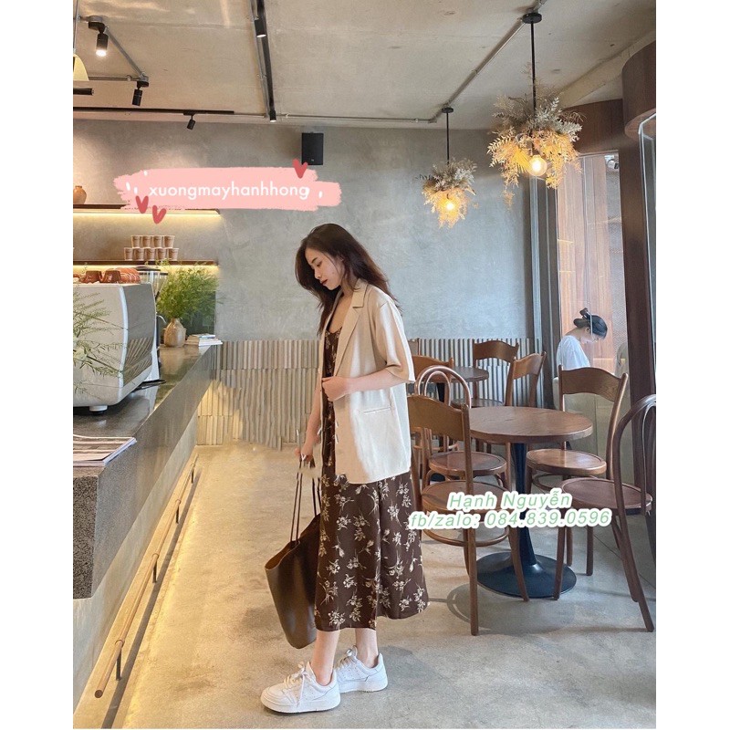 Áo Blazer tay lỡ 1 lớp, Áo Blazer 2 cúc túi nắp Hàn Quốc | BigBuy360 - bigbuy360.vn