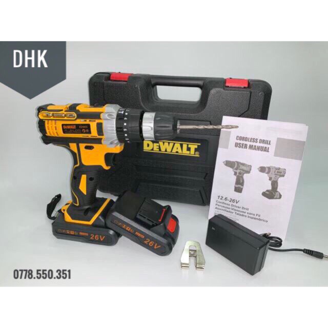 Máy khoan pin Dewalt 26V USA Kèm Búa Khoan Tường