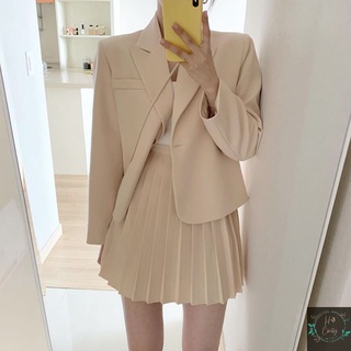 Sẵn set Đen-S(Hàng Đẹp)Set áo blazer kèm chân váy xếp li nữ sinh Hàn Quốc-HC520.Ảnh thật 6 hình cuối