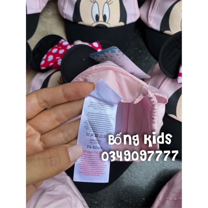 Mũ Bé Gái Minnie Hồng Mix Đen DN